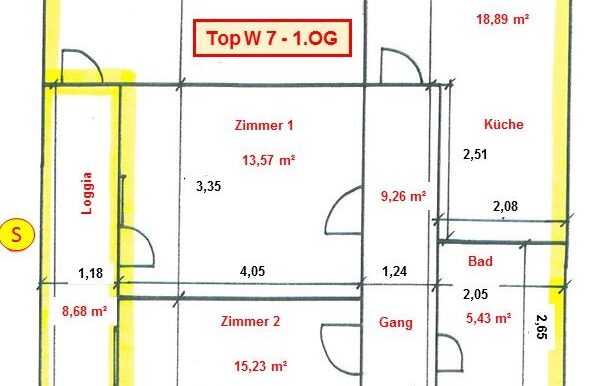 Grundrissplan ohne Nutzflächenaufstellung